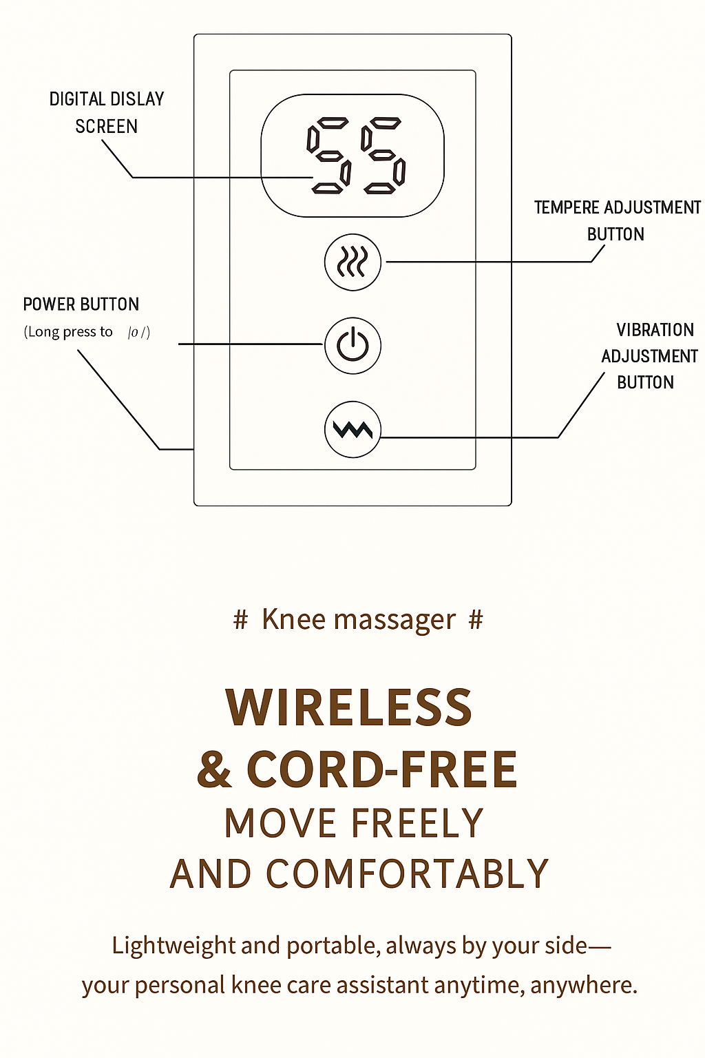 Knee Massager With Electric Vibration, Knee And Shoulder Support