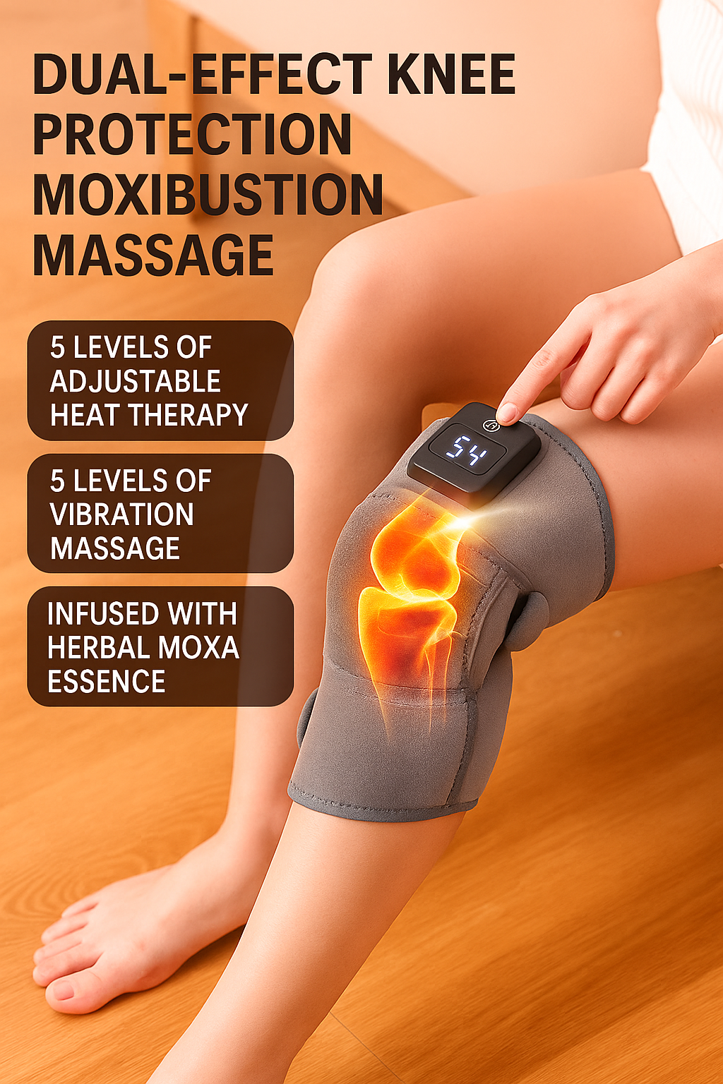 Knee Massager With Electric Vibration, Knee And Shoulder Support